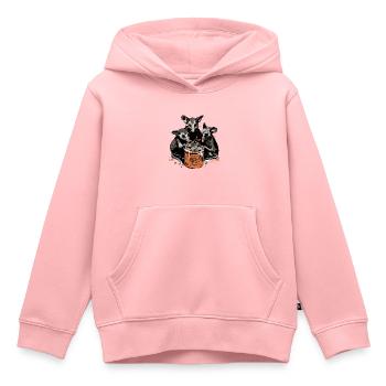 Opossums, die Müll aus einem Mülleimer essen - Kinder Premium Organic Hoodie - Rosa - Vorne - AI Model Kid Female (0cm)