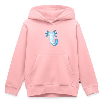 Süßer blauer Axolotl, der in einem Ozean schwimmt - Kinder Premium Organic Hoodie - Rosa - Vorne - AI Model Kid Female (0cm)
