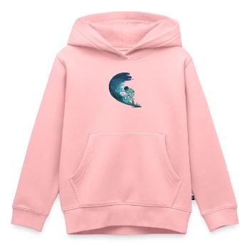 ASTRONAUT WELTALL SURFER SURF SURFING SURFEN MOTIV - Kinder Premium Organic Hoodie - Rosa - Vorne - AI Model Kid Female (0cm)