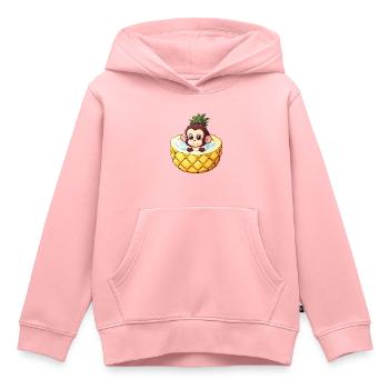 monkey bathes in pineapple - Funny summer design - Kids Premium Organic Hoodie - rose - Front - AI Model Kid Female (0cm)