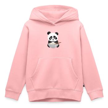 Panda with chopsticks and rice, Asian - Kids Premium Organic Hoodie - rose - Front - AI Model Kid Female (0cm)