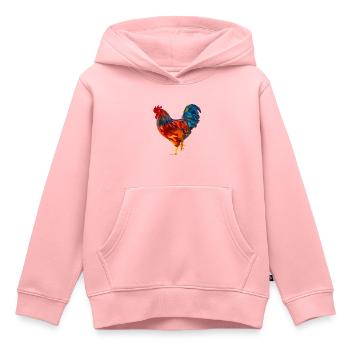Rooster polygon, colorful - Kids Premium Organic Hoodie - rose - Front - AI Model Kid Female (0cm)