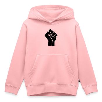 poing levé - Sweat Premium à capuche enfant bio - rose - Devant - AI Model Kid Female (0cm)