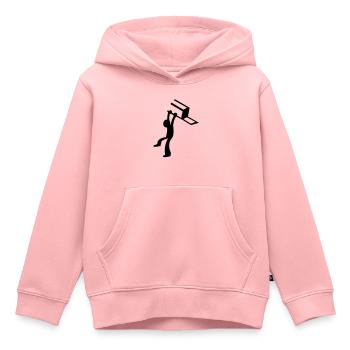 BAR Kampf, Mensch, Mann wirft einen Stuhl - Kinder Premium Organic Hoodie - Rosa - Vorne - AI Model Kid Female (0cm)
