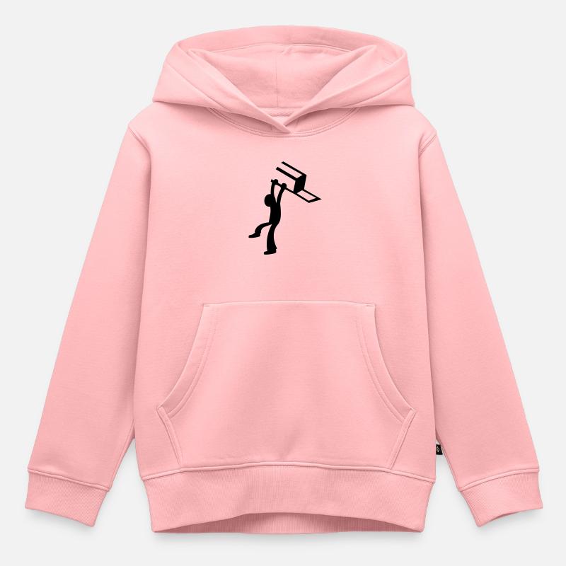 BAR Kampf, Mensch, Mann wirft einen Stuhl - Kinder Premium Organic Hoodie - Rosa