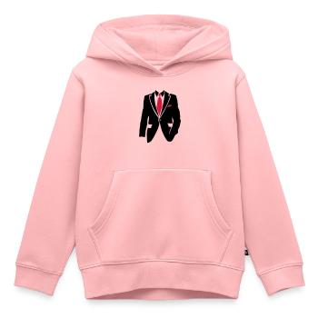 costume cravate business man 2105 - Sweat Premium à capuche enfant bio - rose - Devant - AI Model Kid Female (0cm)