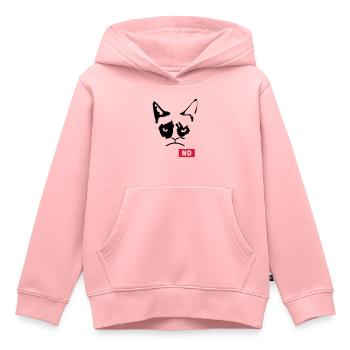 Chat grincheux - Sweat Premium à capuche enfant bio - rose - Devant - AI Model Kid Female (0cm)