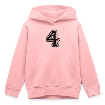 4 - Nummer - Kinder Premium Organic Hoodie - Rosa - Vorne - AI Model Kid Female (0cm)