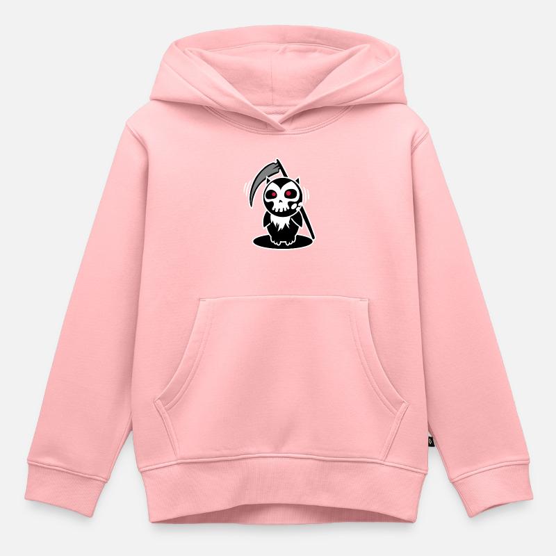 Hubert die Karneval-Eule: als Sensenmann - Sweat Premium à capuche enfant bio - rose