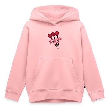 Darts Club - Sweat Premium à capuche enfant bio - rose - Devant - AI Model Kid Female (0cm)