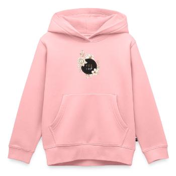 YES I DO #2 - Sweat Premium à capuche enfant bio - rose - Devant - AI Model Kid Female (0cm)