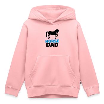 Horse Dad - Sweat Premium à capuche enfant bio - rose - Devant - AI Model Kid Female (0cm)