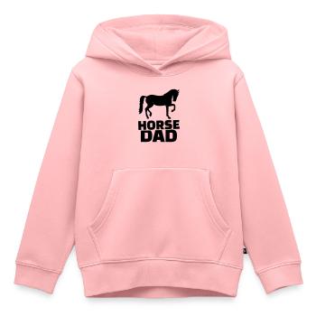 Horse Dad - Sweat Premium à capuche enfant bio - rose - Devant - AI Model Kid Female (0cm)