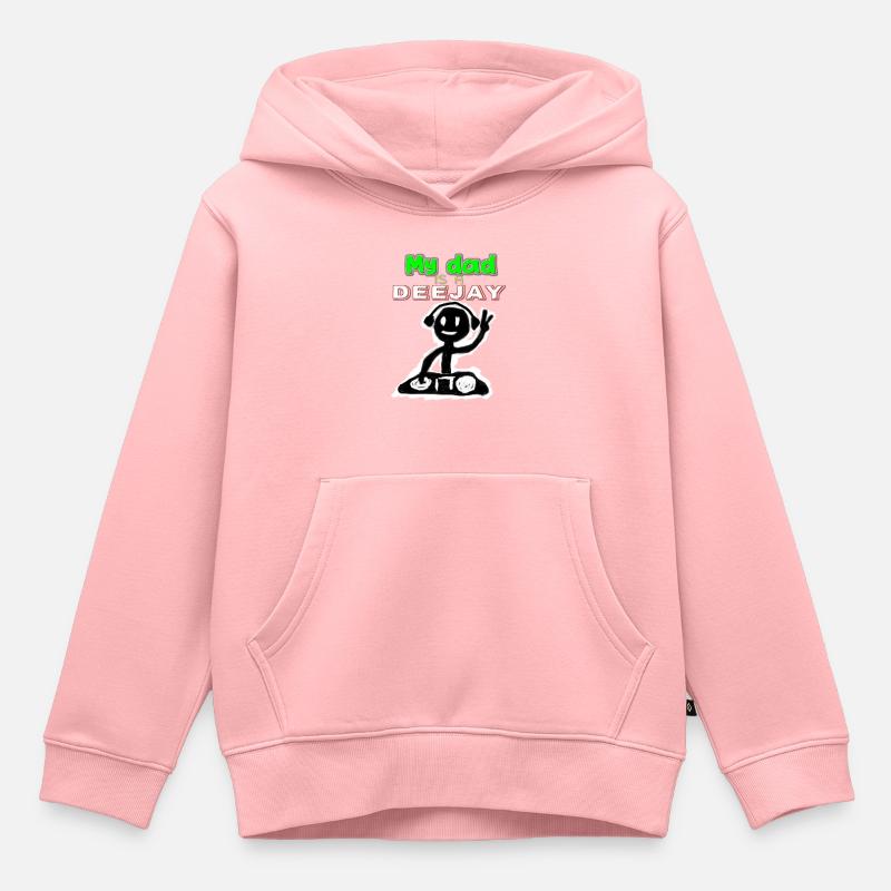 Réf .: MYDAD-DEEJAY - Sweat Premium à capuche enfant bio - rose