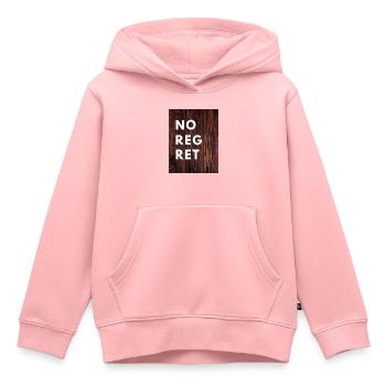 pas de regret, dictons, cadeau, hommes, femmes - Sweat Premium à capuche enfant bio - rose - Devant - AI Model Kid Female (0cm)