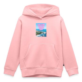 1 Travel - Kinder Premium Organic Hoodie - Rosa - Vorne - AI Model Kid Female (0cm)