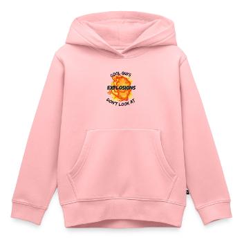 Les mecs cool ne regardent pas Explosions - Sweat Premium à capuche enfant bio - rose - Devant - AI Model Kid Female (0cm)