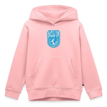 Planète sur le devis de profit - Sweat Premium à capuche enfant bio - rose - Devant - AI Model Kid Female (0cm)
