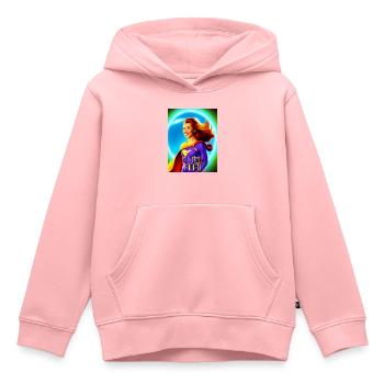 Super maman! - Sweat Premium à capuche enfant bio - rose - Devant - AI Model Kid Female (0cm)