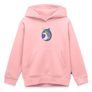 Emblème Licorne - Sweat Premium à capuche enfant bio - rose - Devant - AI Model Kid Female (0cm)