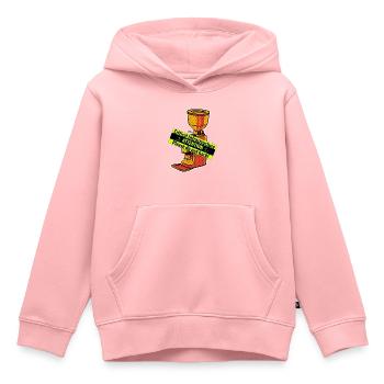Die Kritische Infrastruktur namens Kaffeemaschine - Kinder Premium Organic Hoodie - Rosa - Vorne - AI Model Kid Female (0cm)