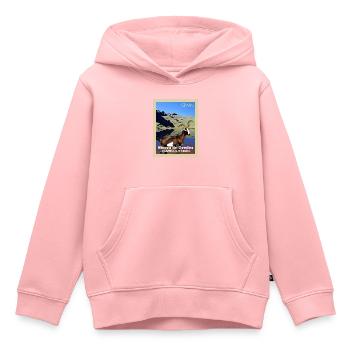 Parc national de Gredos - Sweat Premium à capuche enfant bio - rose - Devant - AI Model Kid Female (0cm)