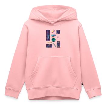90´s- Design in typisch bunt gehalten - Kinder Premium Organic Hoodie - Rosa - Vorne - AI Model Kid Female (0cm)