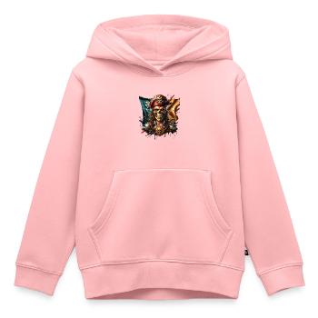 Pirat - Kinder Premium Organic Hoodie - Rosa - Vorne - AI Model Kid Female (0cm)