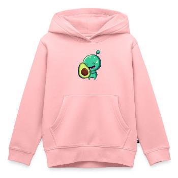 Green Alien Avocado: Fusion exotique - Sweat Premium à capuche enfant bio - rose - Devant - AI Model Kid Female (0cm)