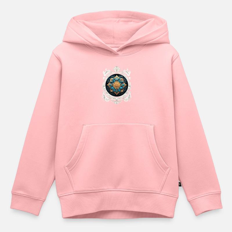 MANDALA VINTAGE COSMIC - Sweat Premium à capuche enfant bio - rose