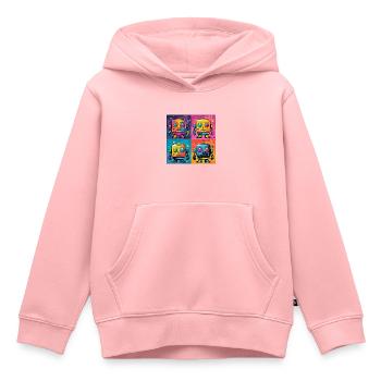 Verspielter Bot: Ein Pop-Art-Fusionsroboter. - Kinder Premium Organic Hoodie - Rosa - Vorne - AI Model Kid Female (0cm)