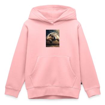 Niedliche Tiere im Winterschlaf – Murmeltier - Kinder Premium Organic Hoodie - Rosa - Vorne - AI Model Kid Female (0cm)
