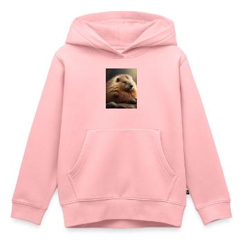 Niedliche Tiere im Winterschlaf – Murmeltier - Kinder Premium Organic Hoodie - Rosa - Vorne - AI Model Kid Female (0cm)