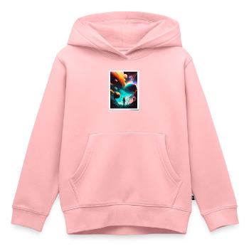 Cosmic Journey - Kids Premium Organic Hoodie - rose - Front - AI Model Kid Female (0cm)