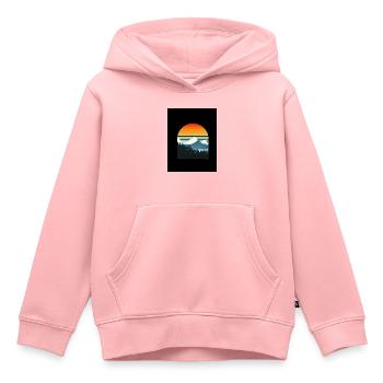Coucher de soleil sur la montagne - Sweat Premium à capuche enfant bio - rose - Devant - AI Model Kid Female (0cm)