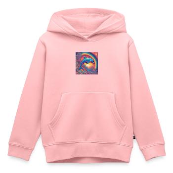 Delphin - Kinder Premium Organic Hoodie - Rosa - Vorne - AI Model Kid Female (0cm)