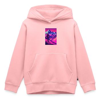 Ski - Sweat Premium à capuche enfant bio - rose - Devant - AI Model Kid Female (0cm)