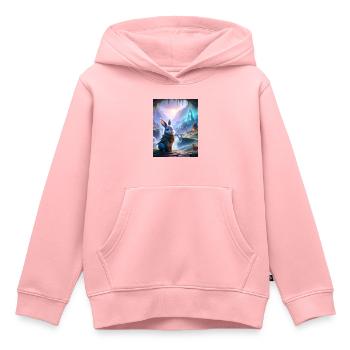 Lié à l’aube - Sweat Premium à capuche enfant bio - rose - Devant - AI Model Kid Female (0cm)
