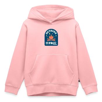 Outside is Free - Sweat Premium à capuche enfant bio - rose - Devant - AI Model Kid Female (0cm)