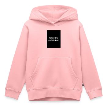 la typographie représente l’inscription - Sweat Premium à capuche enfant bio - rose - Devant - AI Model Kid Female (0cm)