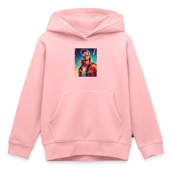 Typ - Kinder Premium Organic Hoodie - Rosa - Vorne - AI Model Kid Female (0cm)