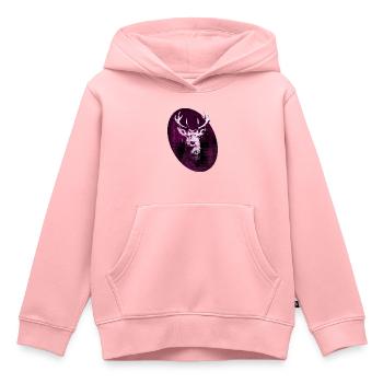 hirsch oval - Kinder Premium Organic Hoodie - Rosa - Vorne - AI Model Kid Female (0cm)