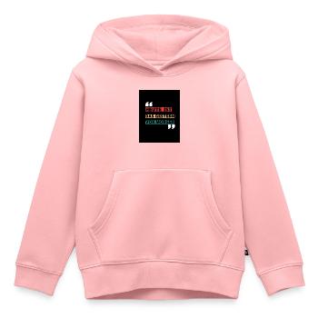 « Aujourd’hui, c’est hier de demain » – Le T-Shirt f - Sweat Premium à capuche enfant bio - rose - Devant - AI Model Kid Female (0cm)
