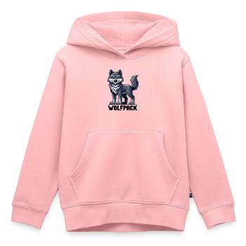 wolf comic - Kinder Premium Organic Hoodie - Rosa - Vorne - AI Model Kid Female (0cm)