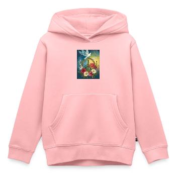 Frieden - Kinder Premium Organic Hoodie - Rosa - Vorne - AI Model Kid Female (0cm)