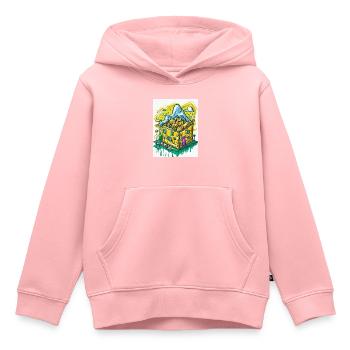 Es rappelt im Karton - Kinder Premium Organic Hoodie - Rosa - Vorne - AI Model Kid Female (0cm)