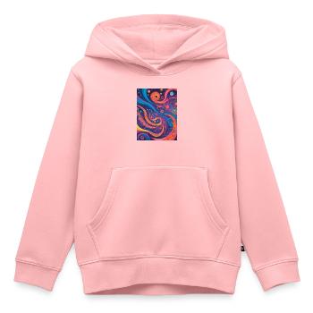 Abstraction cosmique - Sweat Premium à capuche enfant bio - rose - Devant - AI Model Kid Female (0cm)