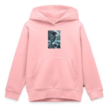 Sirène Mythologie Mer Cadeau - Sweat Premium à capuche enfant bio - rose - Devant - AI Model Kid Female (0cm)