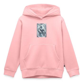 Yeti Legend Mythe Cadeau - Sweat Premium à capuche enfant bio - rose - Devant - AI Model Kid Female (0cm)