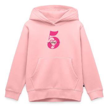 Ziffer Fünf 5 mit Herz - Kinder Premium Organic Hoodie - Rosa - Vorne - AI Model Kid Female (0cm)